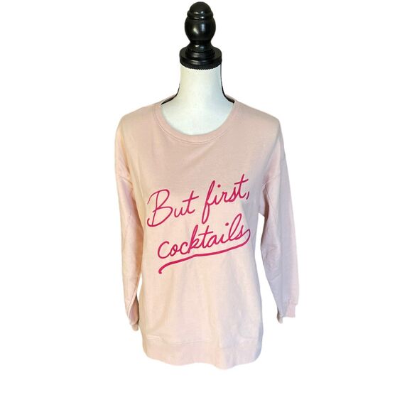 Wildfox But First Cocktails Sweatshirt S M NWT NEW - Picture 6 of 8